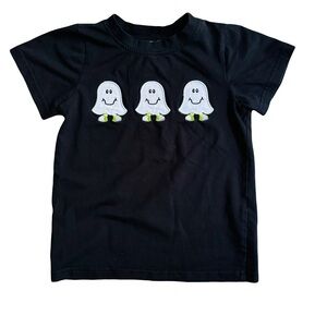 Smock Monkey Embroidered Ghost Halloween Tee 4T